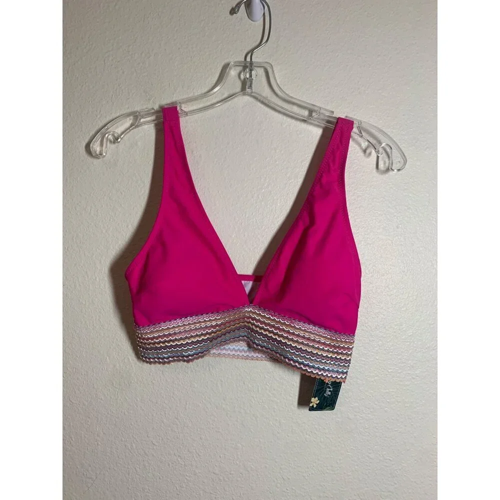 NWT Blooming Jelly Boho Swimsuit Top Beach Pool Summer Pink Women's Size Small